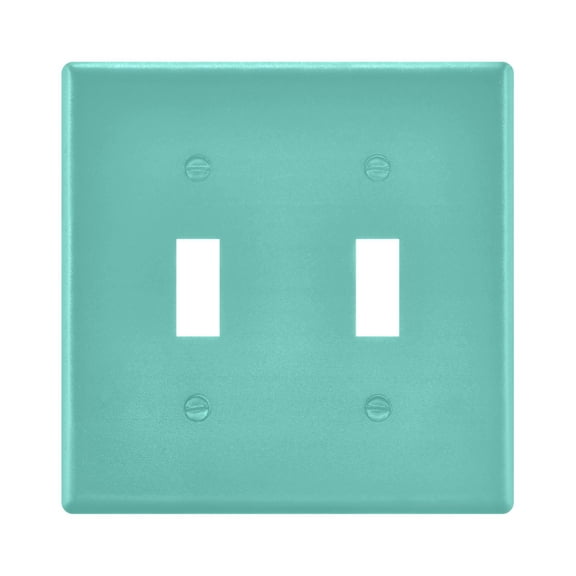 Dailycode Light Switch Plate Covers 2 Gang Wall Plate Plastics Outlet Covers for Kitchen Home Office Decor Calamine Blue