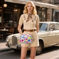 thumbnail image 6 of FORMRS Women Crossbody Purse with Chain Strap Vegan Leather Shoulder Handbag, Red Retro Shapes, 6 of 7