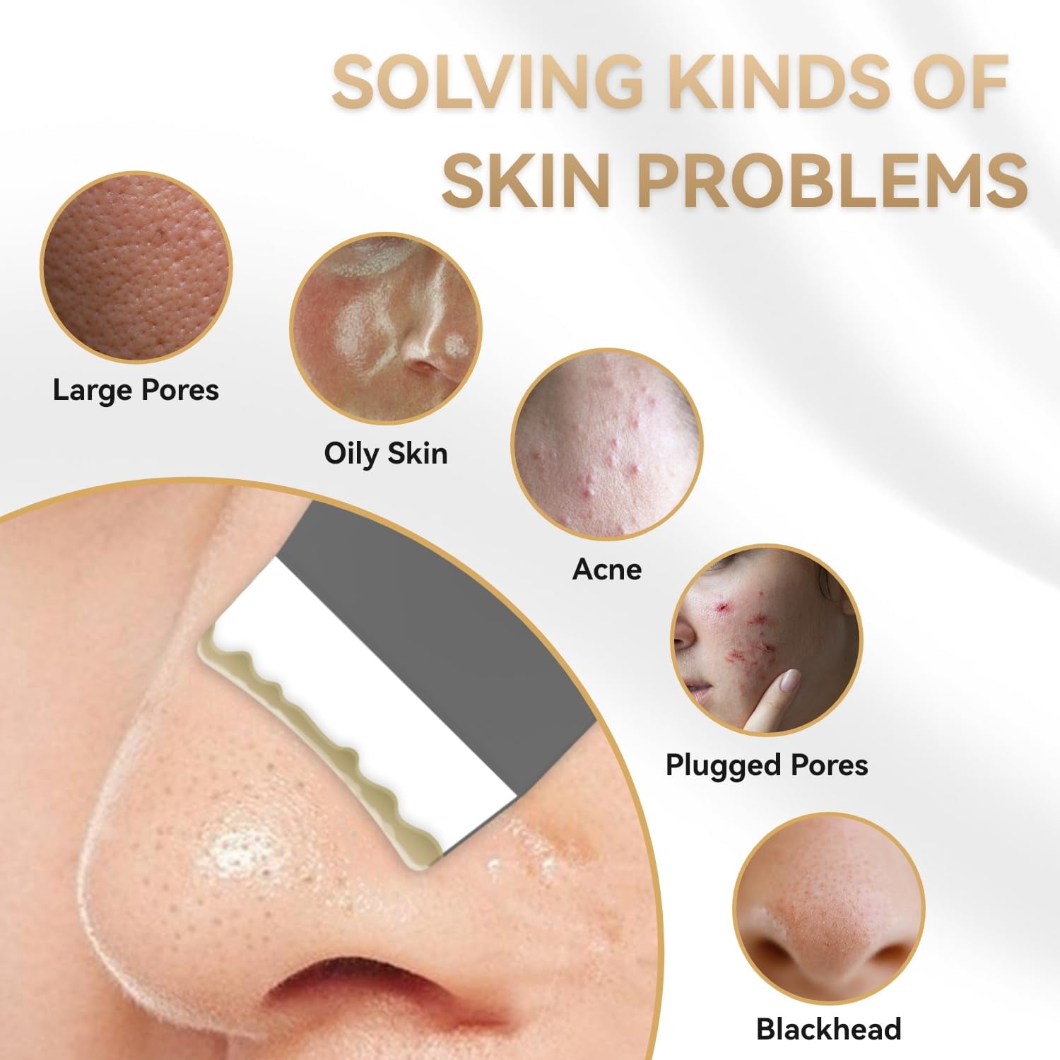Ultrasonic Skin Scrubber Face Spatula Pore Cleaner 4 Modes Blackhead Remover