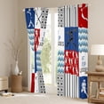 thumbnail image 3 of Castle Fairy Sport Lacrosse Black Out Curtains for Teens,Blue Red Curtains Pack of 2 (42x63 Each),Geometric Plaid Bedroom Curtains,Luxury Bedroom Decor, 3 of 6