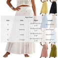 thumbnail image 3 of Lnmiateer Women Summer Beach Boho Long Skirt Linen Fabric Smocked High Waist Layered Flowy A Line Design Shell Star Casual Vacation Daily Wear, 3 of 6