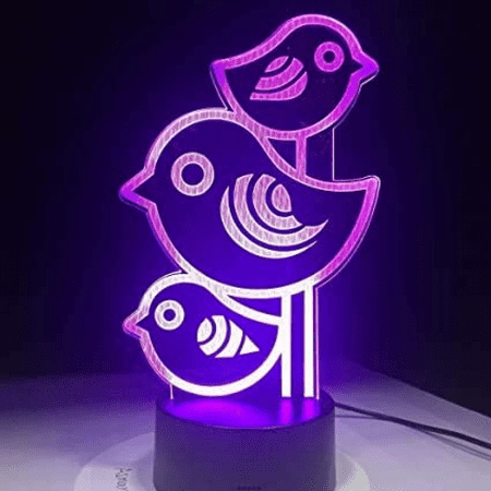 

SAYTAY Lovely Little Birds 3D Night Lights USB LED Table Lamp Kid s Room Decors Optical Illusion 3D Arts Bedside Lamp for Kids Decor Gifts