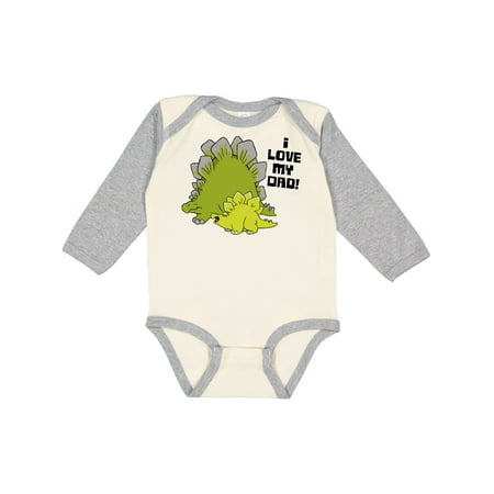 

Inktastic I Love My Dad with Baby and Daddy Stegosauruses Boys or Girls Long Sleeve Baby Bodysuit