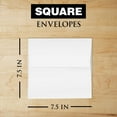 thumbnail image 5 of 7.5 x 7.5” Square White Envelopes – Perfect for Enclosing Holiday Greeting, Party and Invitation Cards | Made from Durable 70Lb White Wove Paper | 50 per Pack, 5 of 5