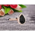 thumbnail image 4 of Pear Shape 1.75 Carat Black Diamond Moissanite Engagement Ring On 10k Rose Gold Halo Wedding Anniversary Promise Bridal Eternity Ring, 4 of 8