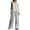 White, variant on QSAWXQZ Women's Cotton Linen 2pc Outfit Sets Striped V Neck Sleeveless Tank Top Elastic Waist Wide Leg Pants with Pockets Casual for Summer XL