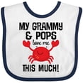 thumbnail image 3 of Inktastic My Grammy and Pops Love Me Grandson Crab Boys or Girls Baby Bib, 3 of 4