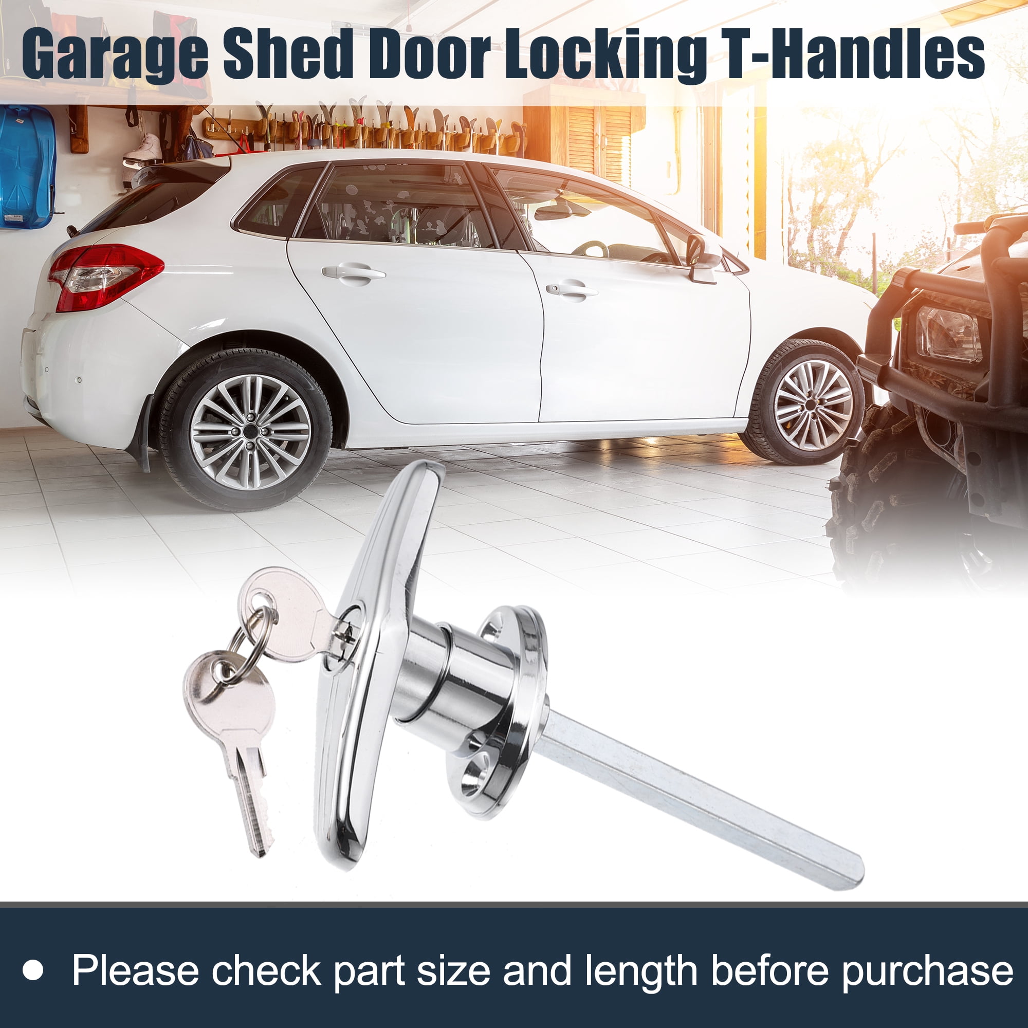 Unique Bargains Universal Garage Shed Door Keyed T-Handle Lock Kit with 4 Keys