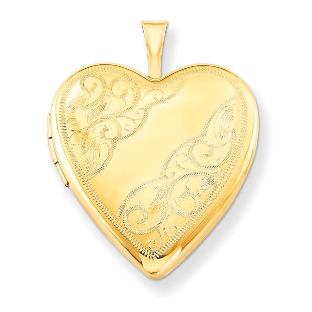 1/20 Gold Filled 20mm Side Swirled Heart Locket Necklace Pendant Charm