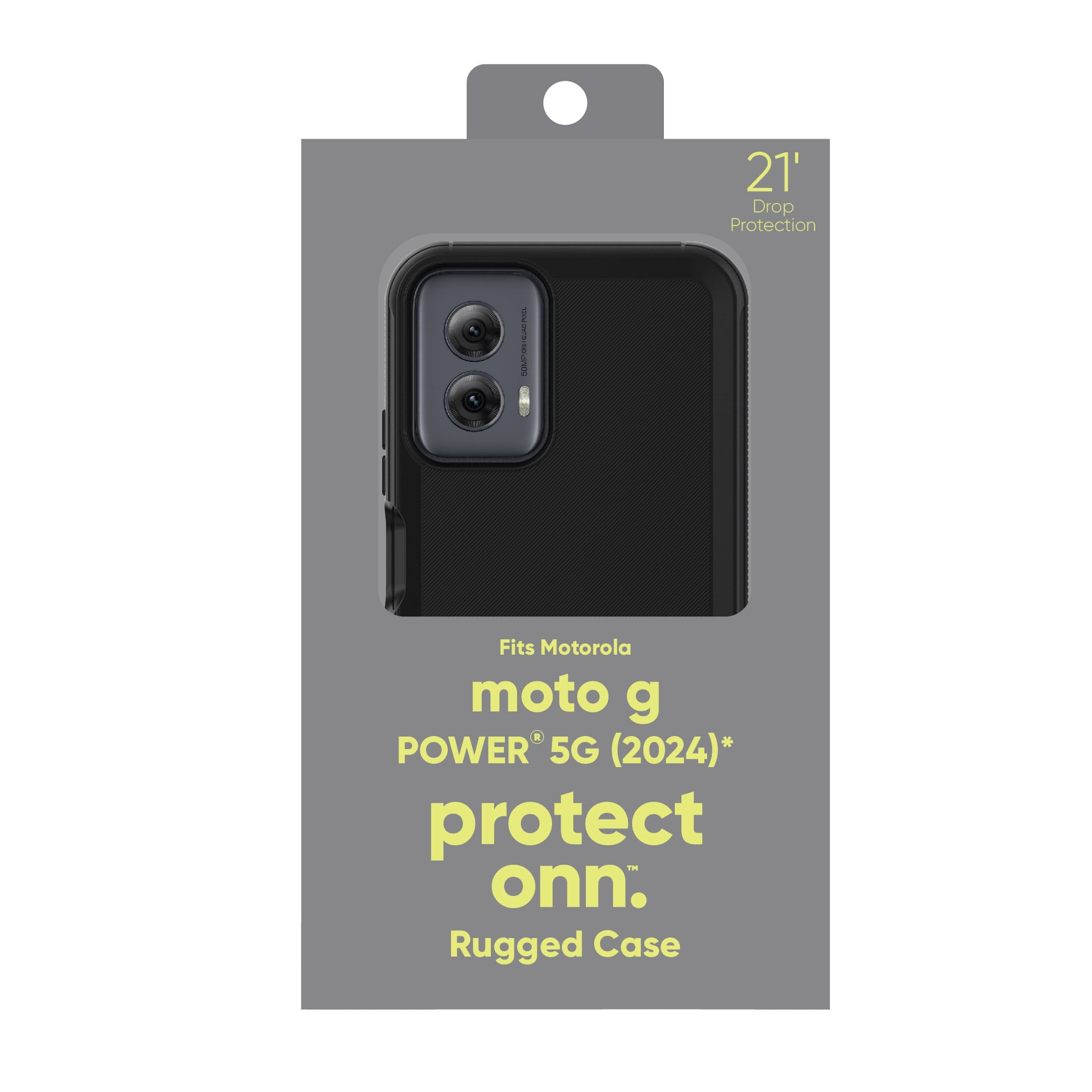 onn. Rugged Phone Case for moto g POWER 5G (2024) - Black
