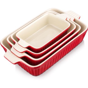1.9 QT Porcelain Casserole Dish - 13.6 Inch Rectangular Baking Pan For Lasagna & Oven Cooking