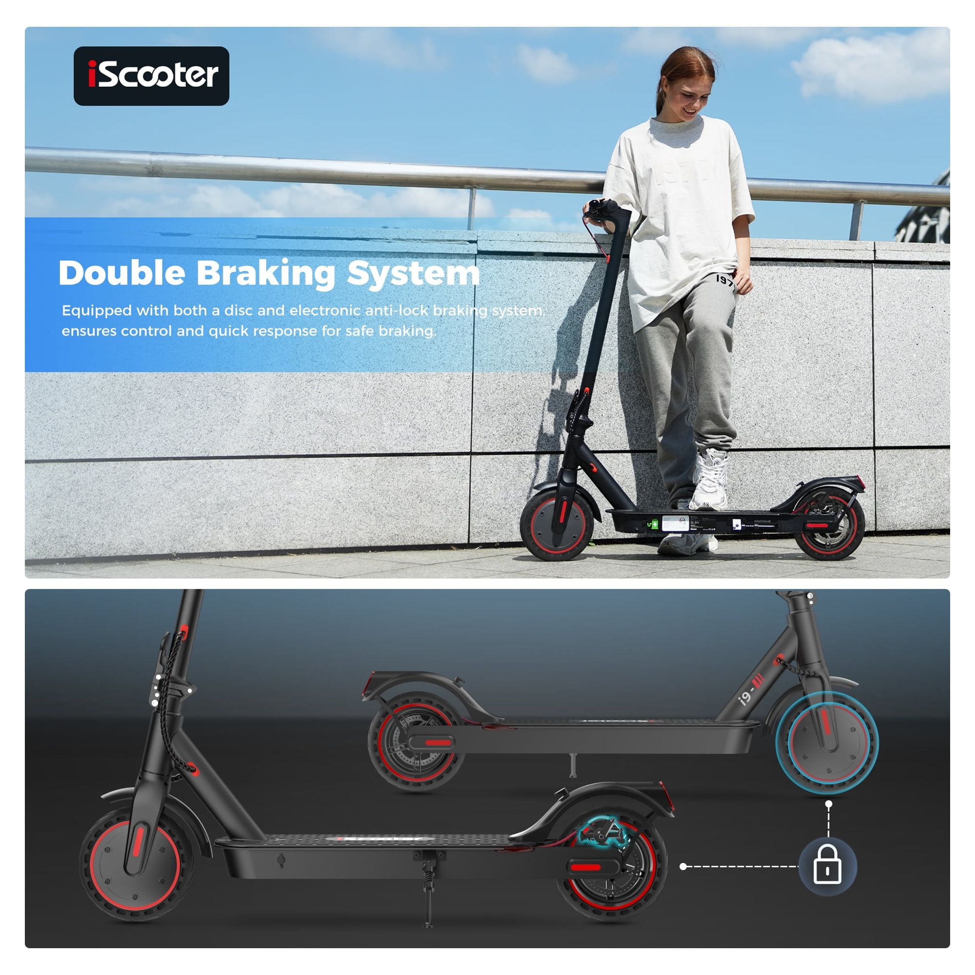 Scooter eléctrico plegable I9 Pro - Off-Road Smart E Step con aplicación