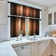 thumbnail image 3 of 36 Inch Kitchen Curtains Brown Orange Copper Window Curtains and Valances Set of 3, Abstract Glass and Vintage Stripe Design Short Tier Curtain, Vintage Small Kitchen Decor, 3 of 6