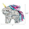 thumbnail image 6 of Mini Silver Foil Unicorn Pinata, 6.5", by Way To Celebrate, 6 of 6