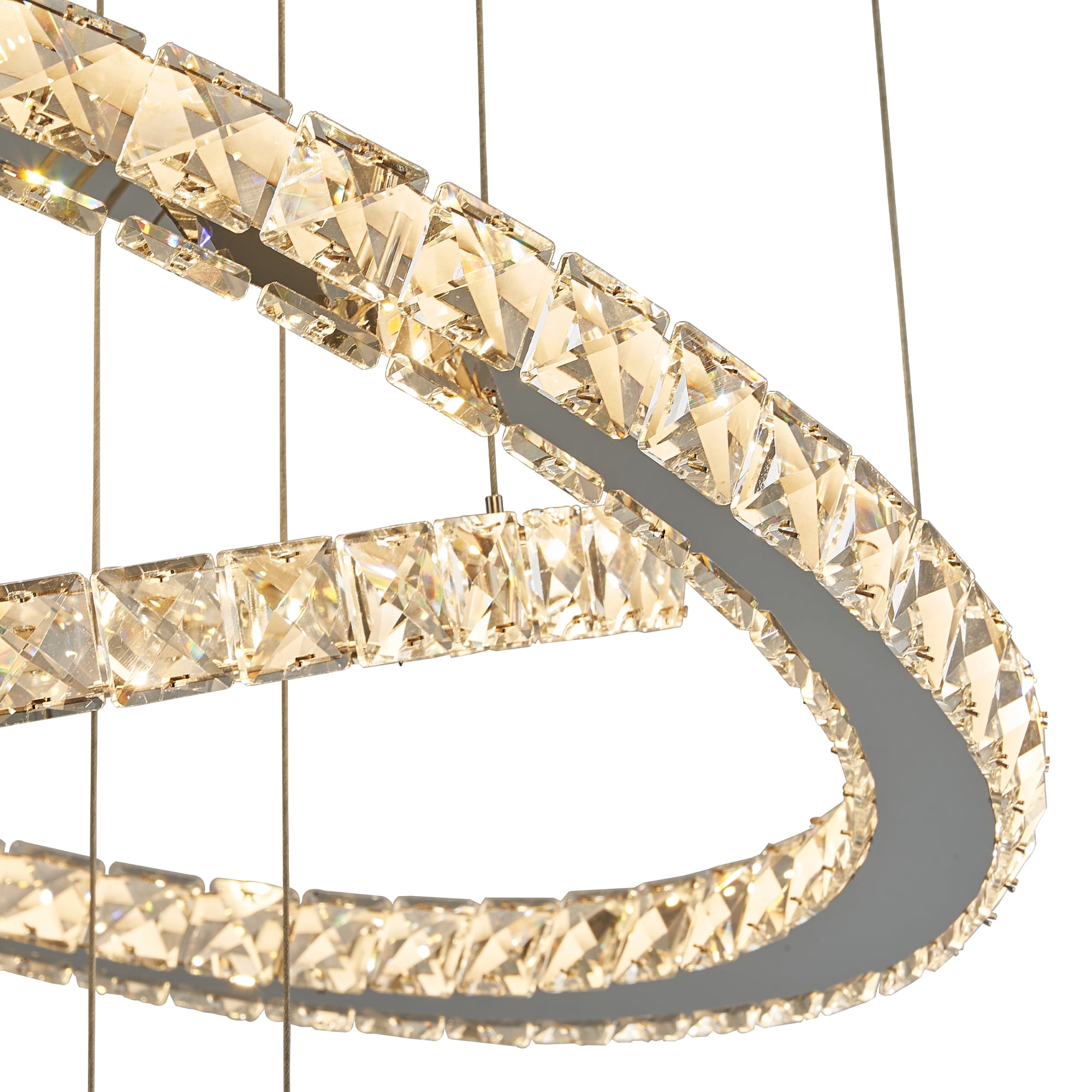 HOOMEDELIER Modern 100W LED Chandelier Light, 6 Ring K9