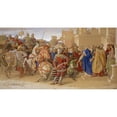 thumbnail image 2 of William Dyce 14x9 Black Ornate Wood Framed Double Matted Museum Art Print Titled: Piety; the Knights of the Round Table About to Depart in Quest of the Holy Grail (1849), 2 of 5