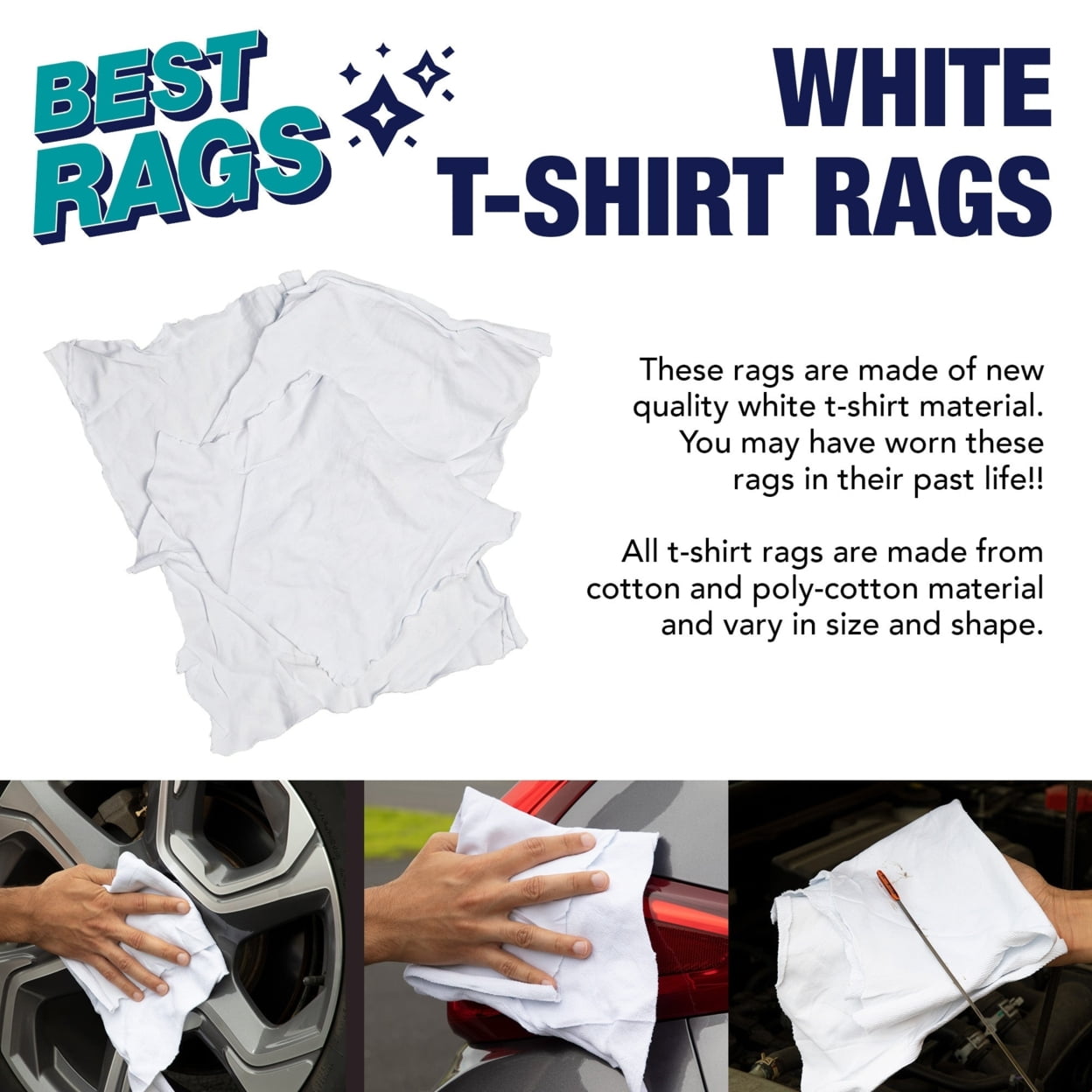 Wholesale White T-Shirt Rags