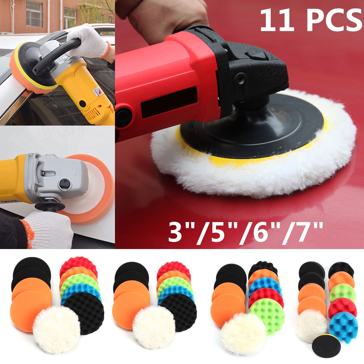 5Pcs Car Polishing Sets Buffing Pads Wheel Waxing Buffer Drill Adapter Tools US 5Pcs Car Polishing Sets Buffing Pads Wheel Waxing Buffer Drill Adapter Tools US