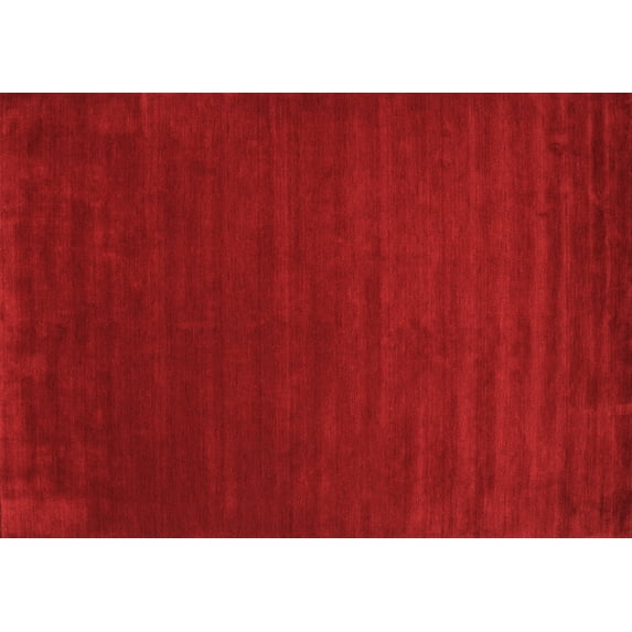 Ahgly Company Indoor Rectangle Abstract Orange Contemporary Area Rugs, 5' x 8'