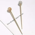 thumbnail image 2 of 2Pcs Simple Elegant Round Ball Metal Hair Stick Fork Chignon Pin Lollipop Shape Decorative Hairpin Chopsticks Hair Jewelry for Women Lady Teen Fashion Hair Updo Making Accessories, 2 of 7
