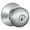 Chrome Silver, variant on Schlage F80-Ply Plymouth Storeroom Door Knob Set - Black