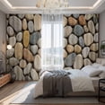 thumbnail image 2 of Cobblestones Blackout Curtains for Bedroom/Living Room, Pinch Pleated Black Out Curtains, Gravel Rock Natural Stones Pattern Art Room Darkening Window Drapes with Hooks 2 Panels, 39"x70", 2 of 8