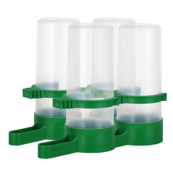 CRILSTYLEO 4 Pcs Green Automatic Bird Waterer, Cage Drinking Dispenser for Parakeets, Finches, Indoor Outdoor Pet Bird Supplies
