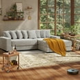 thumbnail image 7 of 111" Oversized Two-Piece Corduroy Couch Sectional, Large L-Shaped Cloud Couches for Living Room, Memory Foam Sofa with Chaise Daybed & 8 Pillows, Grey, 7 of 7