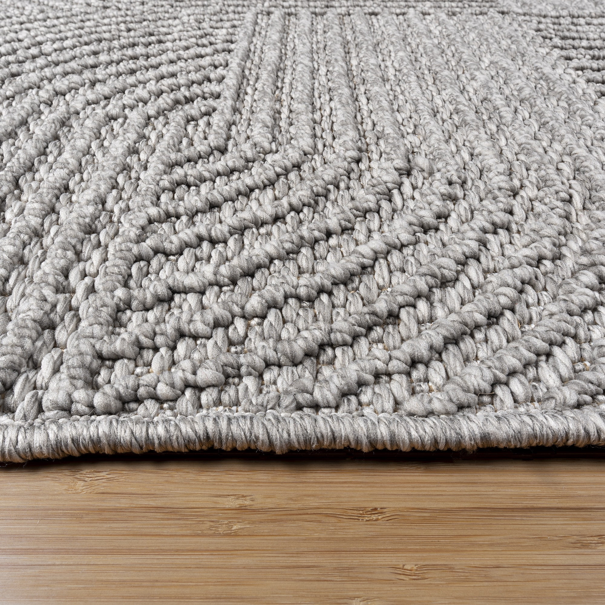 Gertmenian Malini Karina Charcoal Gray Modern Geometric Tonal Polyester High-Low Indoor Area Rug, 8x10