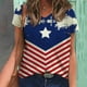 thumbnail image 1 of Puntoco 2024 mujeres verano moda tops moda mujer verano cuello pico manga corta impresión casual camiseta blusa, 1 of 5