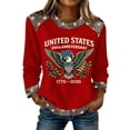 thumbnail image 4 of Ladies United States 250th Milestone Fashion Sweatshirt, Oversized Style Long Sleeve Printed Top, Lightweight Skin-Friendly Texture, Summer BBQ, 1776-2026 Anniversary Souvenir, 4 of 8