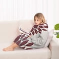 thumbnail image 4 of Red and Gray Floral Pattern Blanket Hoodies for Kids 6-13YR Oversize Wearable Blanket Hoodies for Boys Girls Teens, 4 of 7