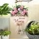 thumbnail image 1 of Corona de bienvenida colgante para puerta delantera, señal de puerta de bienvenida, corona de flores hecha a mano, guirnalda de puerta colgante para, 1 of 6