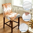 thumbnail image 4 of Burnt Orange Eucalyptus Bar Stool Cover Set of 6, Spring Summer Farmhouse Leaves Watercolor Stretch Bar Chair Cover, Removable Washable Counter Stool Chair Slipcover for Kitchen Dining Room Cafe, 4 of 9