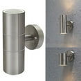thumbnail image 2 of 2Pcs Stainless Steel Double-head Up & Down Wall Lamps Indoor Outdoor Warm Light GU10 Bulb IP65 Lamps, 2 of 7