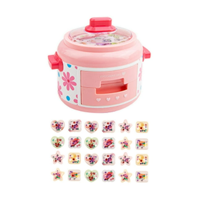 DIY fabricante de pegatinas para niños pequeños, pegatinas DIY con forma de arrocera, juguete para niñas, máquina de pegatinas 3D para niños, recuerdo 24 piezas
