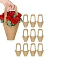 thumbnail image 2 of Kraft Paper Flower Bouquet Bags with Handles 13.9 Inch Height for Wedding Valentines Day Florist Shop Bouquet Holder Gift Wrap Party Decoration, 10X Kraft Paper Flower Tote Bag, 2 of 8