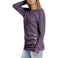 thumbnail image 4 of Gyexs Tunic Sweaters for Women Long Sleeve Lightweight Ribbed Knit Button Down Shirts Fall Casual Work Outfits Purple, Size XXL, 4 of 8