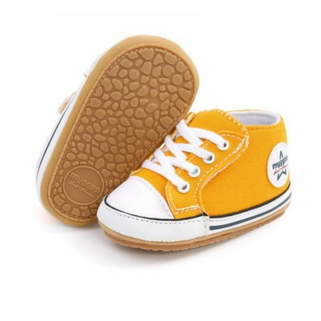 

Newway Baby Cute Fashion Canvas Shoes Soft-soled Non-slip Toddler Shoes Yellow 12-18/L---12-18M
