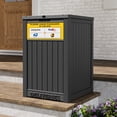 thumbnail image 3 of Nihsuao 53-Gallon Outdoor Package Delivery Box - Large Resin Storage Container with Lockable Lid, Waterproof Deck Box for Porches, Patios, Curbside, Black, 3 of 8