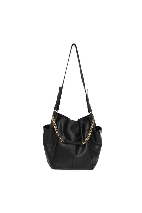 Pre-Owned Jimmy Choo Anna Women's Leather Shoulder Bag Black