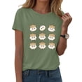 thumbnail image 2 of DXOUPM T-Shirts pour Femmes Mignon Imprimé Boulette Col Rond Manches Courtes Hauts d'Été Doux, 2 of 4