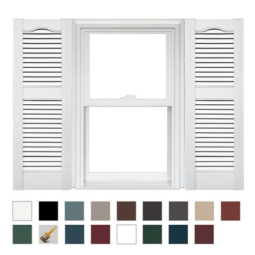 Mid America Open Louver Vinyl Shutters 14.5 Inch Width (1 Pair) In Stock Now
