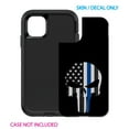 thumbnail image 2 of DistinctInk Custom SKIN / DECAL compatible with OtterBox Defender for iPhone 11 Pro (5.8" Screen) - Thin Blue Line Skull - Show Your Support for First Responders, 2 of 5