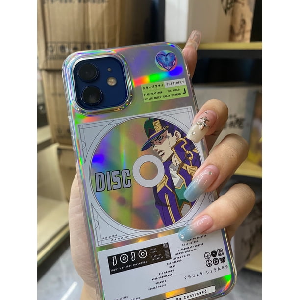 JoJo's Ives Arre Adventure Cosplay Laser Phone Case, Kujo Jolyne Jotaro, Platinum Star, Disc Print, Anime, Stone Ocean qiuyongming unisex