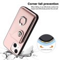 thumbnail image 4 of Allytech Wallet Case for Apple iPhone 13 Mini with Ring Holder Stand, Vintage Premium PU Leather 8 Cards Slots Shockproof Bumper Anti-Scratch Magnetic Closure Case Cover for iPhone 13 Mini,Pink, 4 of 6