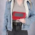 thumbnail image 4 of Hukapapa Bolso corto para tarjetas simple para mujer, bolso para documentos, monedero para hombre, bolso con cremallera, color rojo, 4 of 5