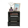 thumbnail image 5 of Nmkwnr Modern Beside Table for Home, Bedroom, Nightstand with 2 Drawers and Open Shelf, Black, 5 of 5