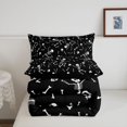 thumbnail image 5 of Homewish Hipple Skull Skeleton Full Size Comforter Sets,Gothic Halloween Bedding Comforter Set,White Black,Black Reversible,3 Pieces,1 Comforter and 2 Pillowcases, 5 of 7