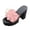 Pink, variant on Womens Color Block Flower Platform Chunky High Heels Sandals Bohemian Beach Fashion Casual Open Toe Heeled Dress Slip on Summer Shoes Red Size 6.5